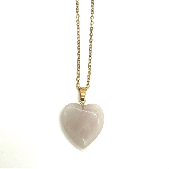 Rose Quartz Heart Necklace - Picture 4 of 5